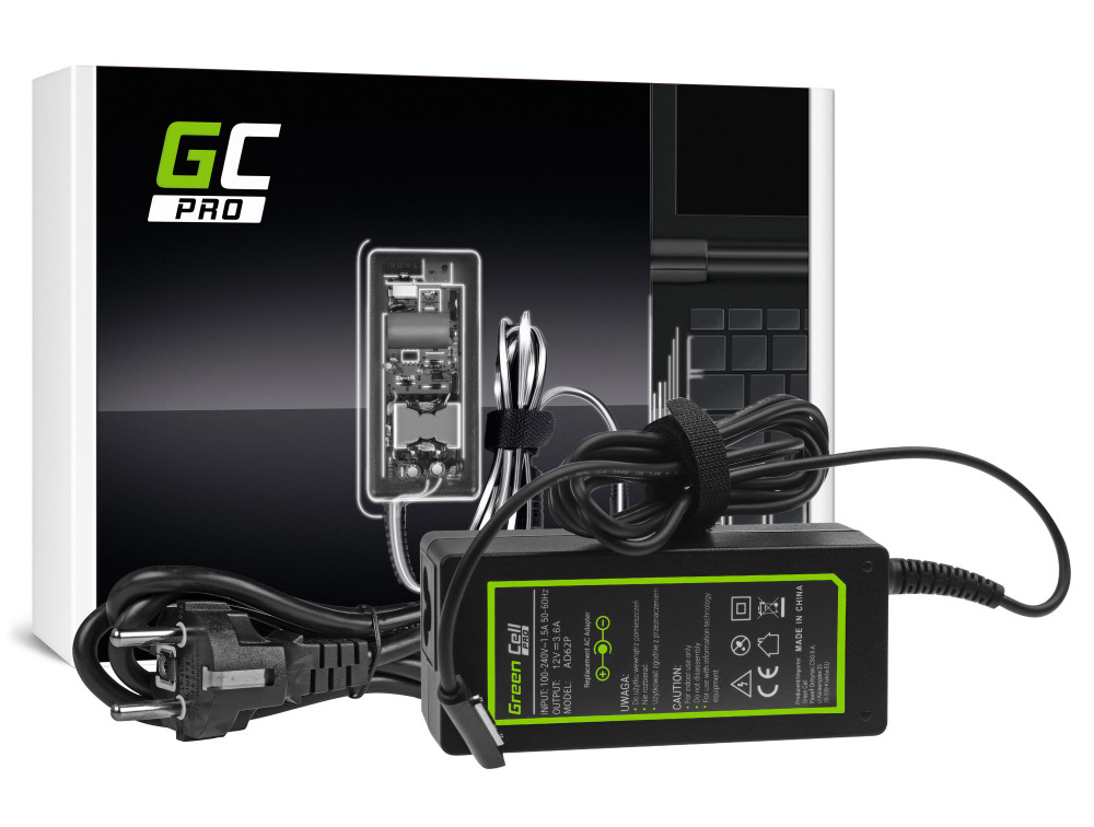Green Cell PRO -laturi 12V 3.6A 48W for Microsoft Surface RT, RT/2, Pro i Pro 2 (AD62P)