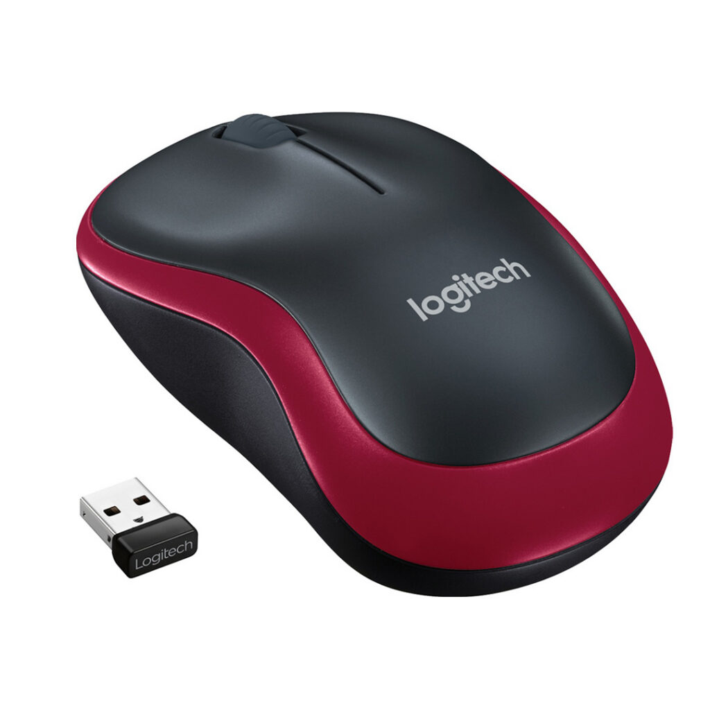 Logitech M185 langaton optinen USB-hiiri (punainen)